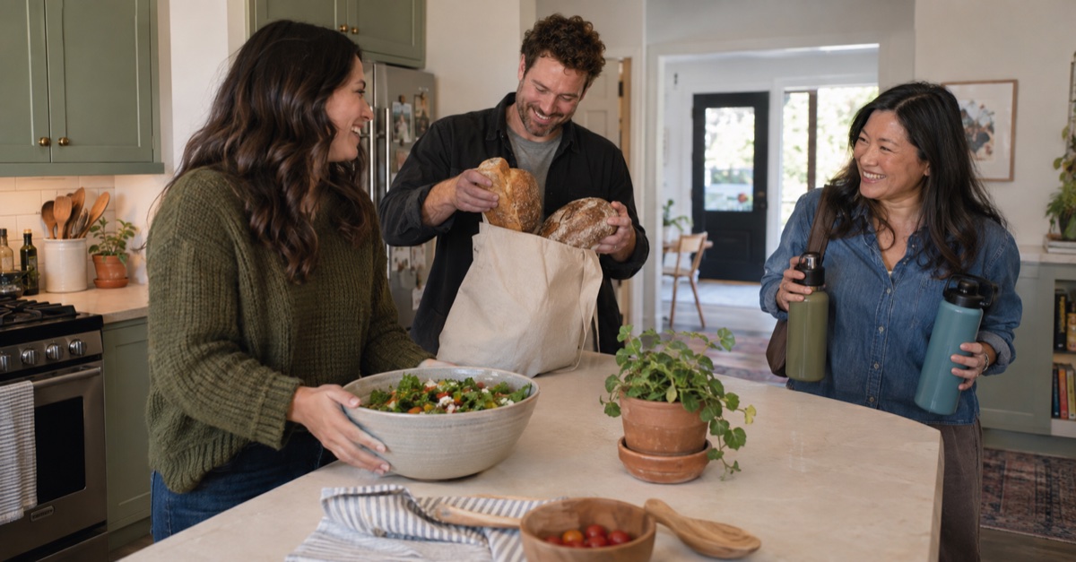 Friends spending time together. Who brings what? Plan a potluck without duplicate shopping